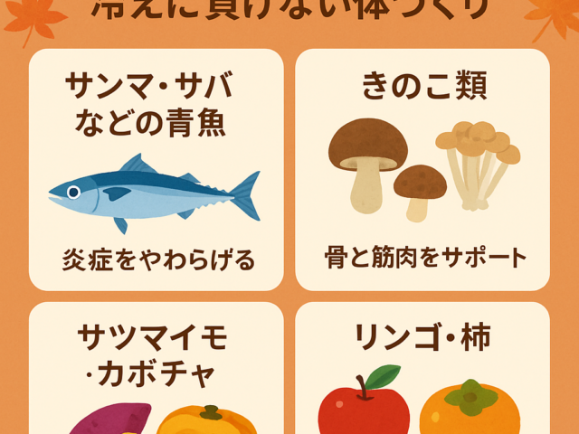 🍠 秋の食べ物で筋肉・関節をケア！冷えに負けない体づくり｜和歌山市グッドライフ治療院
